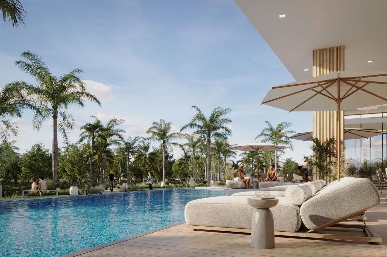 Swimming Pool With Overlooking Park