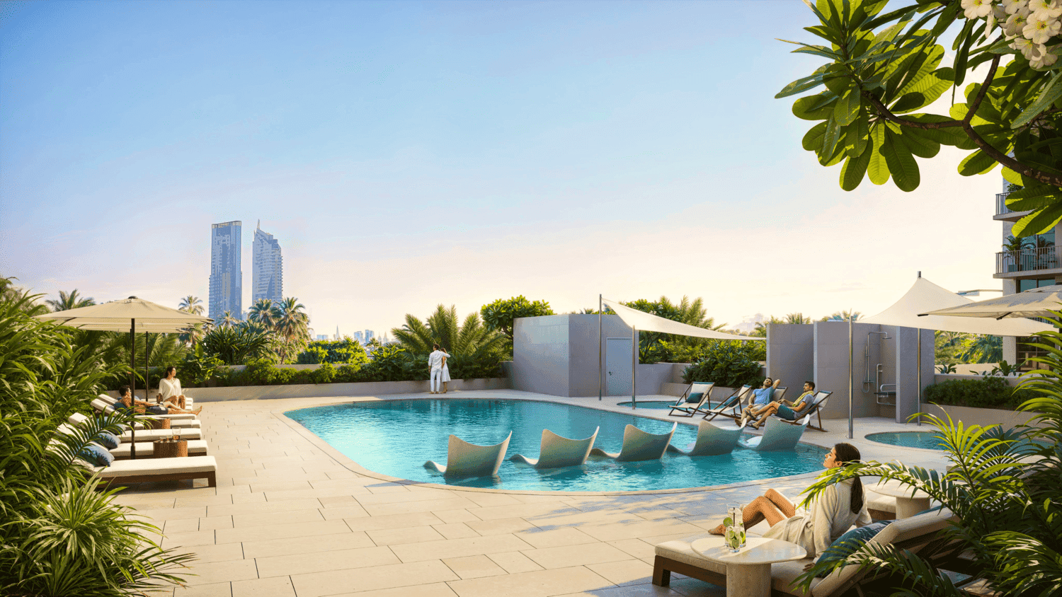 Pool Deck With Sun Loungers