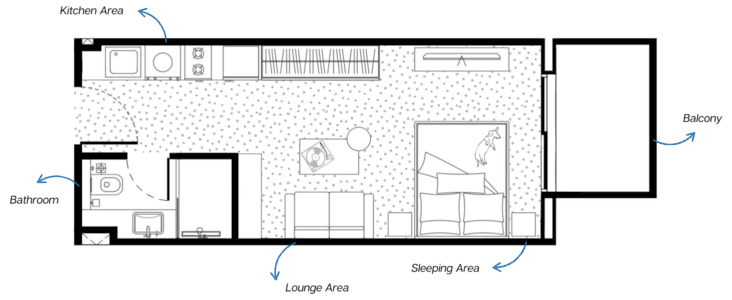 MetroPoint 0 Bedroom