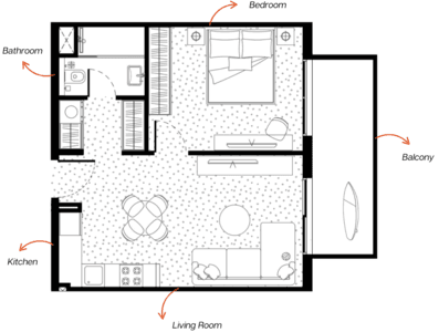 MetroPoint 1 Bedroom