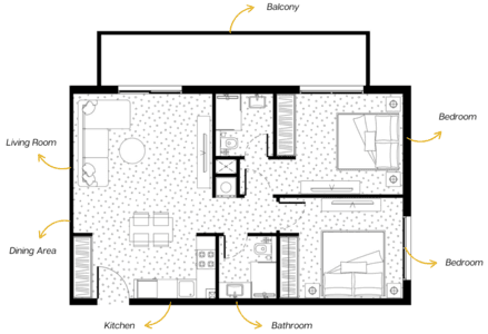 MetroPoint 2 Bedroom