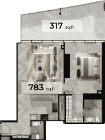 RADIANT TERRACE 1 Bedroom