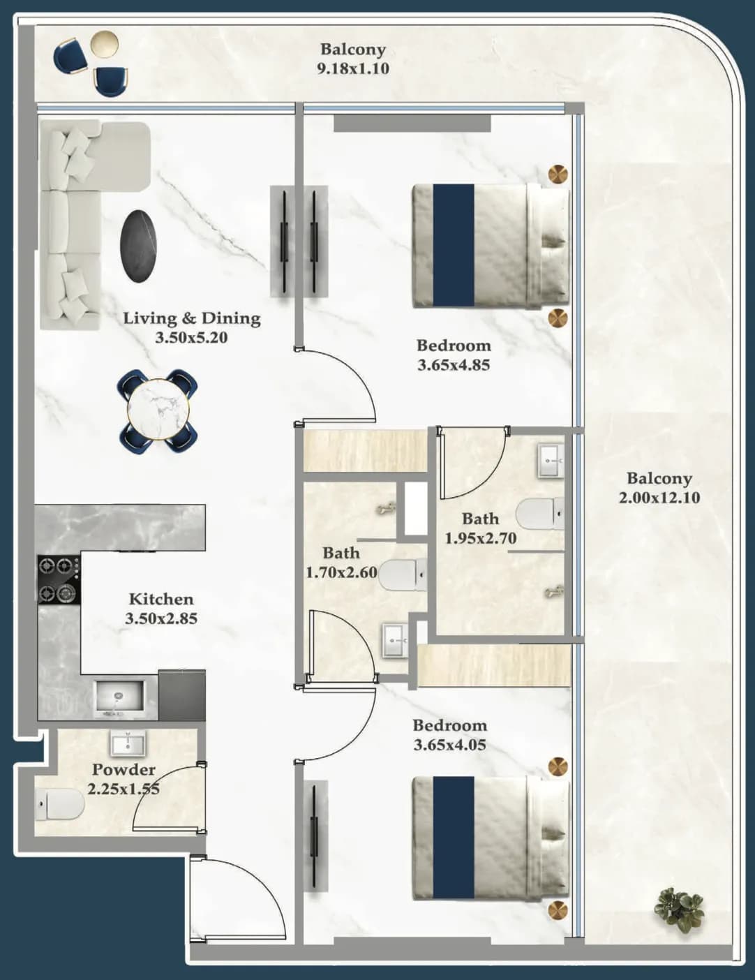 Sparklz 2 Bedroom