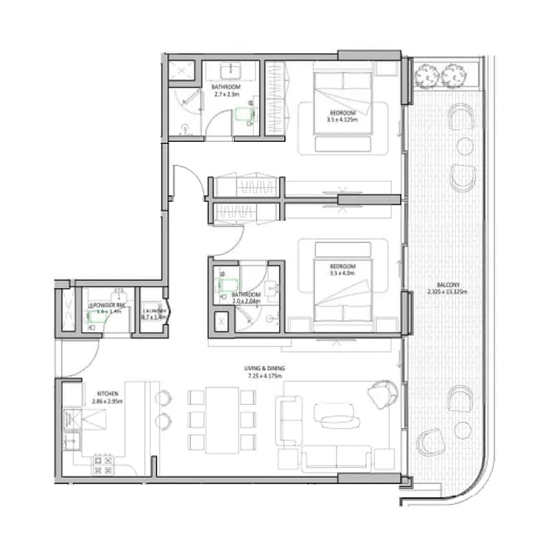 The Blue Beach Residence 1 Bedroom