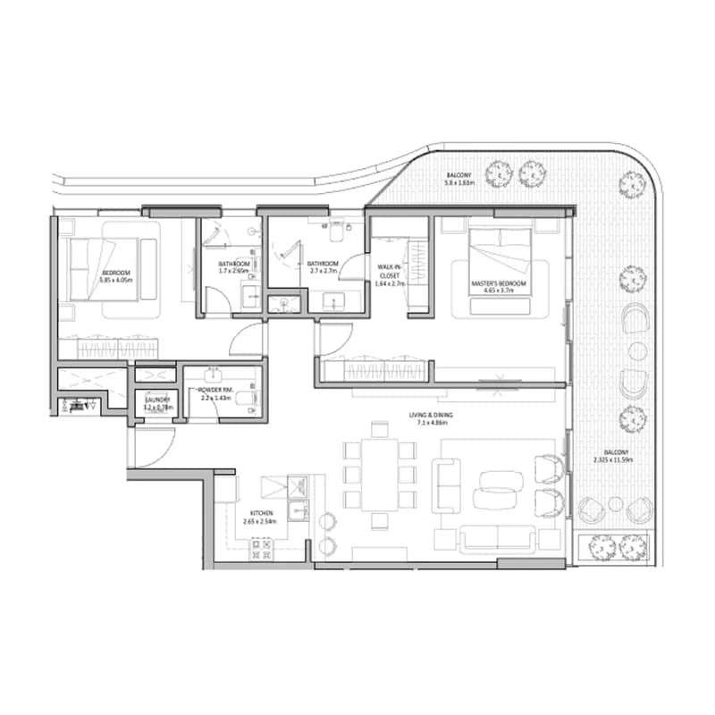 The Blue Beach Residence 2 Bedroom