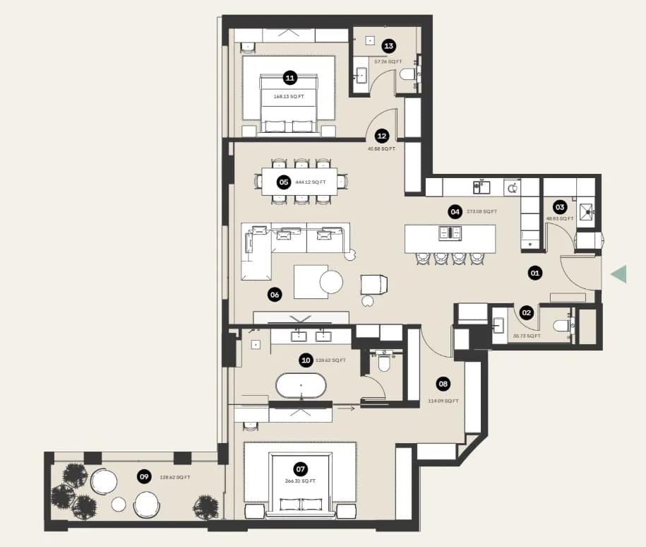 Waldorf Astoria Residences 2 Bedroom