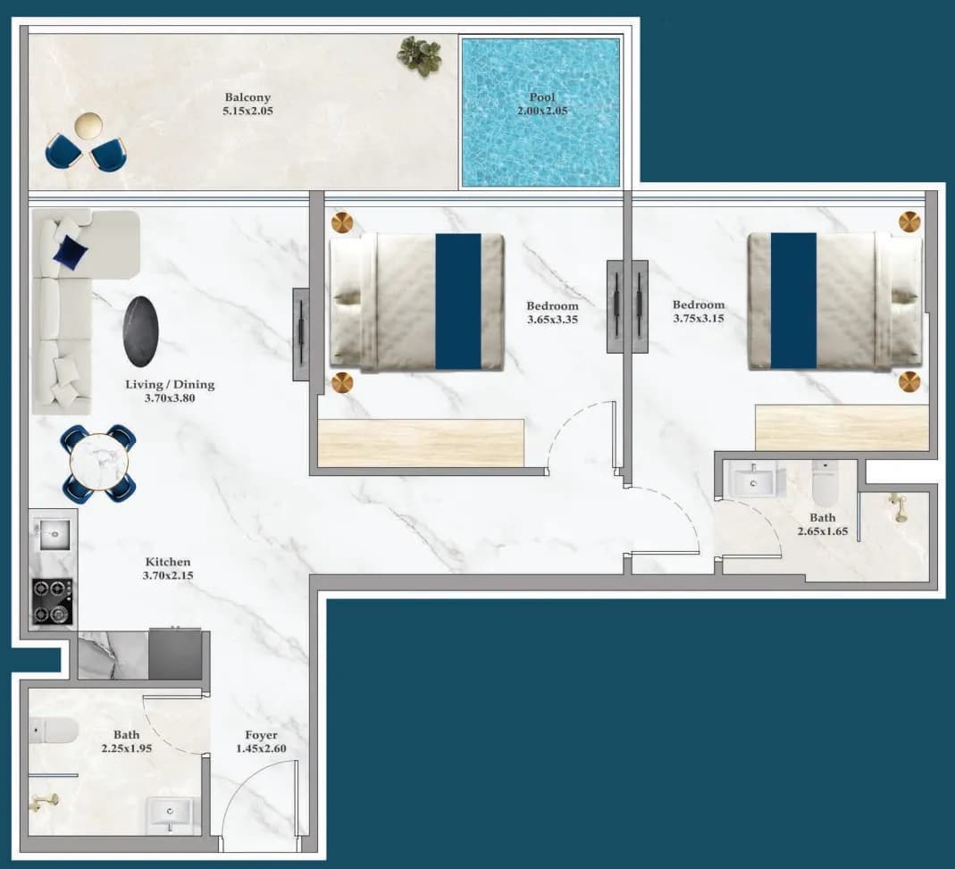 Timez 2 Bedroom