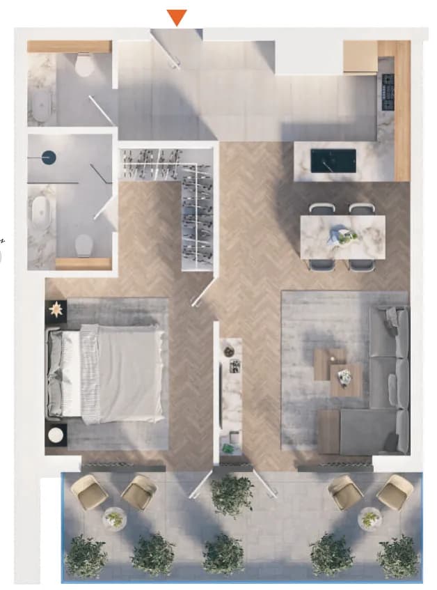 The Orchard Place Towers D & E 1 Bedroom
