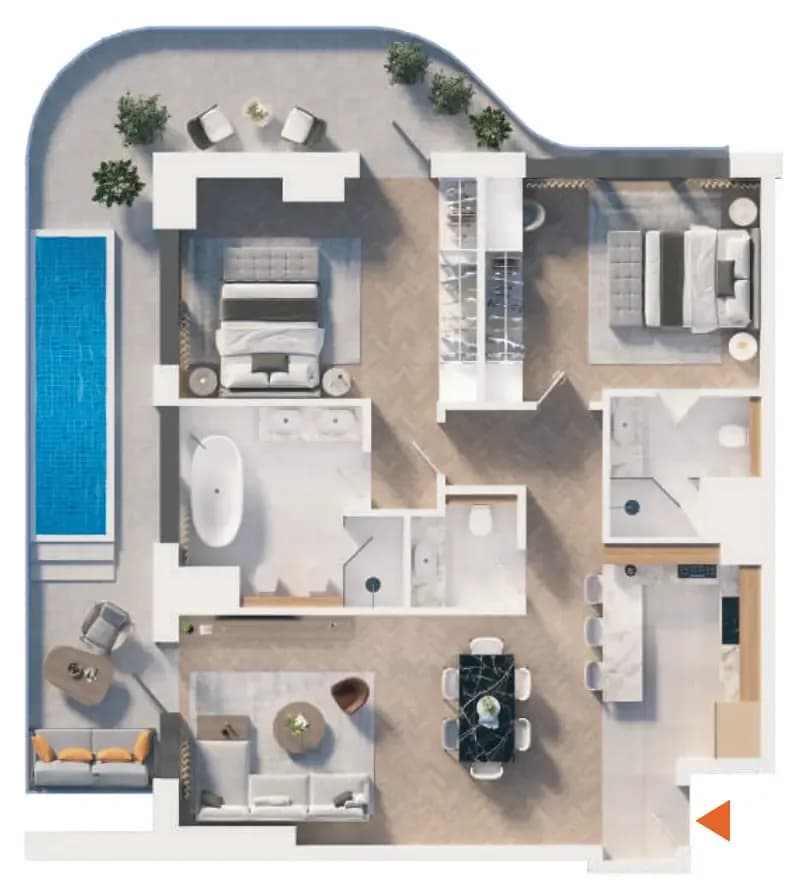 The Orchard Place Towers D & E 2 Bedroom