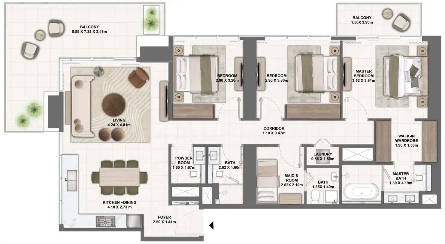 Silva Dubai Creek Harbour 3 Bedroom