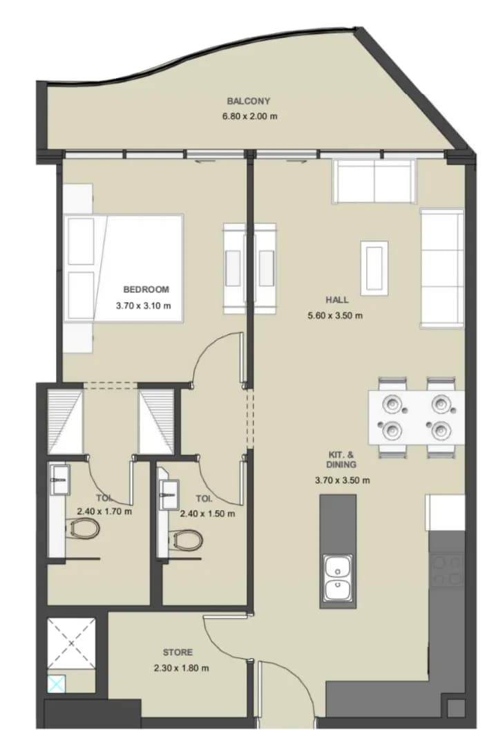 Lucky Oasis Residence 1 Bedroom