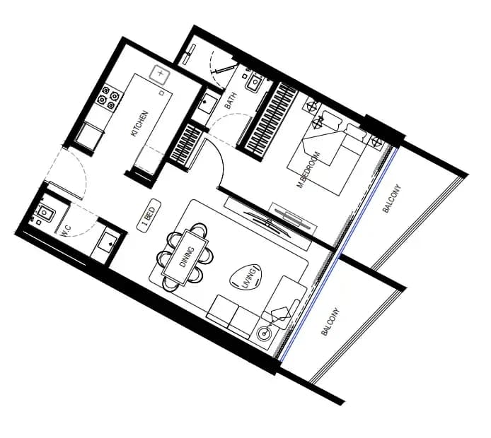 Binghatti HillCrest 1 Bedroom