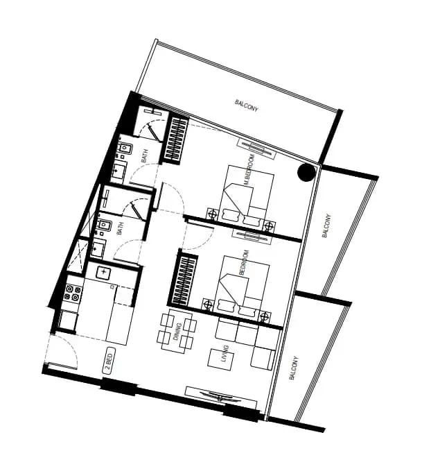 Binghatti HillCrest 2 Bedroom