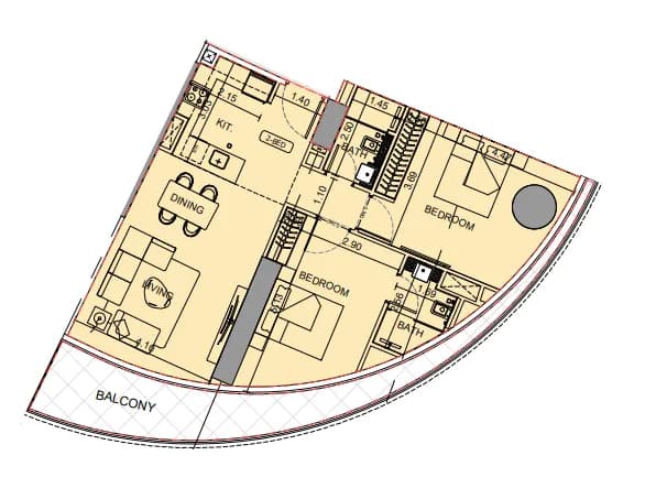 Binghatti Aquarise 2 Bedroom