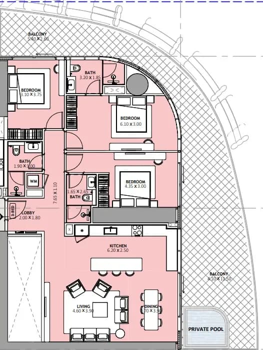 Binghatti Skyblade 3 Bedroom