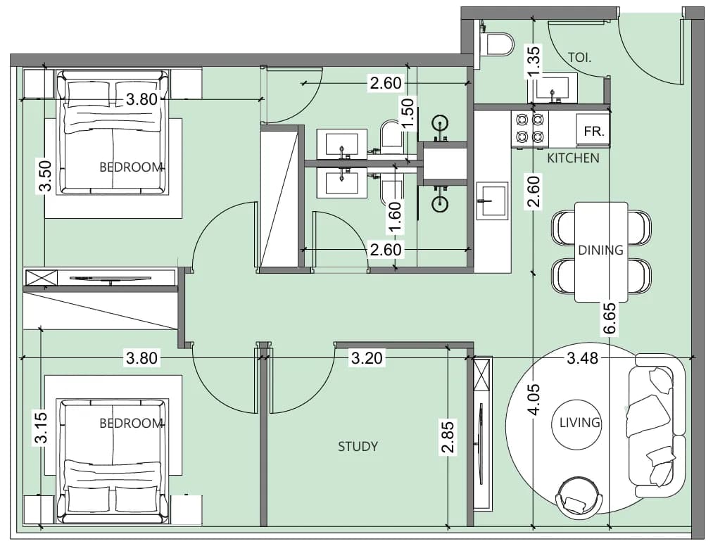 Al Haseen Residences 6 2 Bedroom