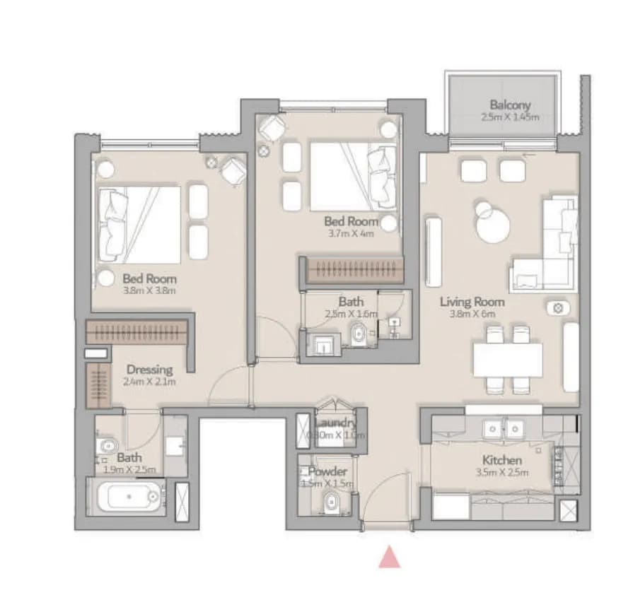 South Square Tower S1 2 Bedroom
