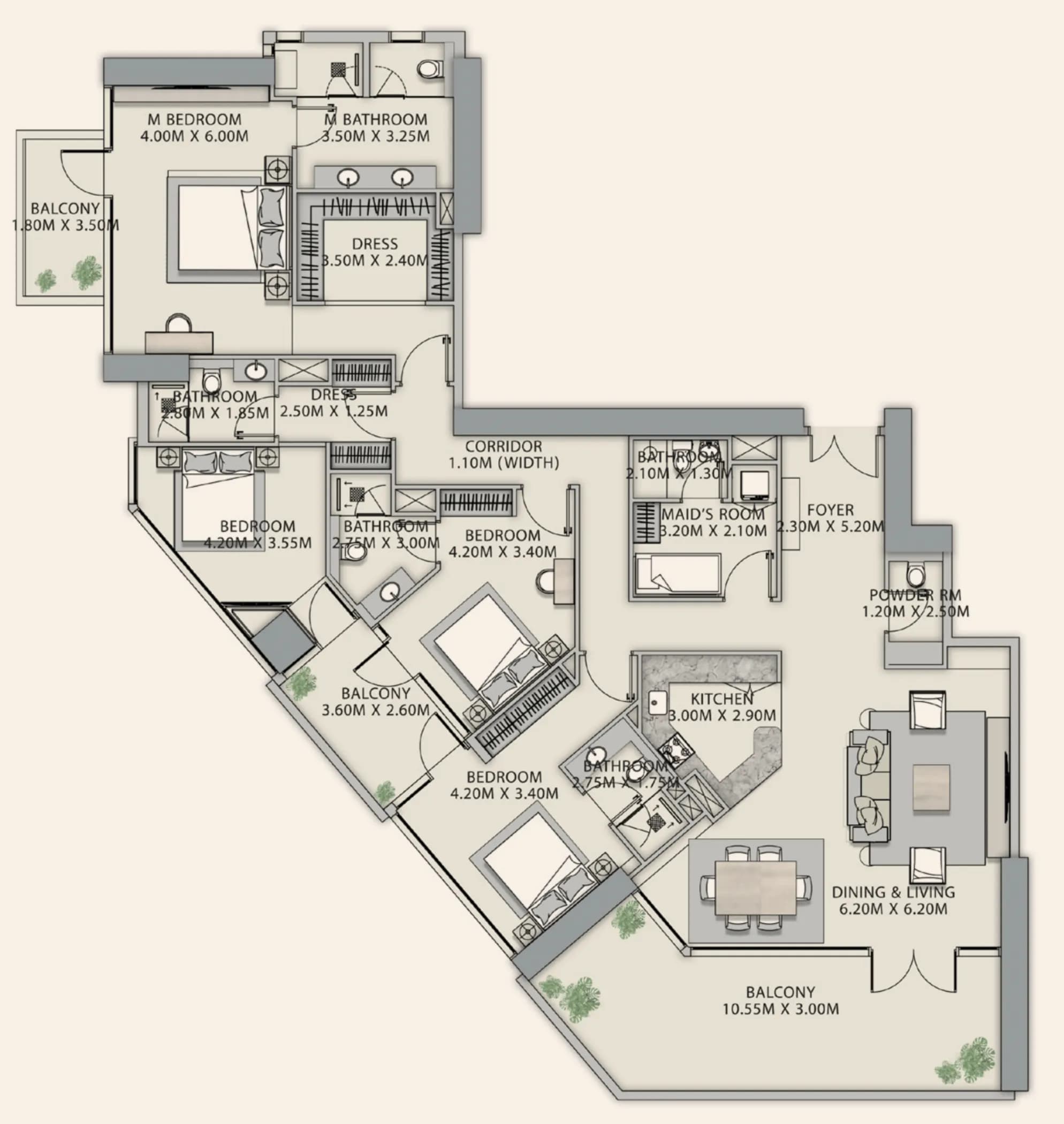 Velor Penthouses 4.5 Bedroom