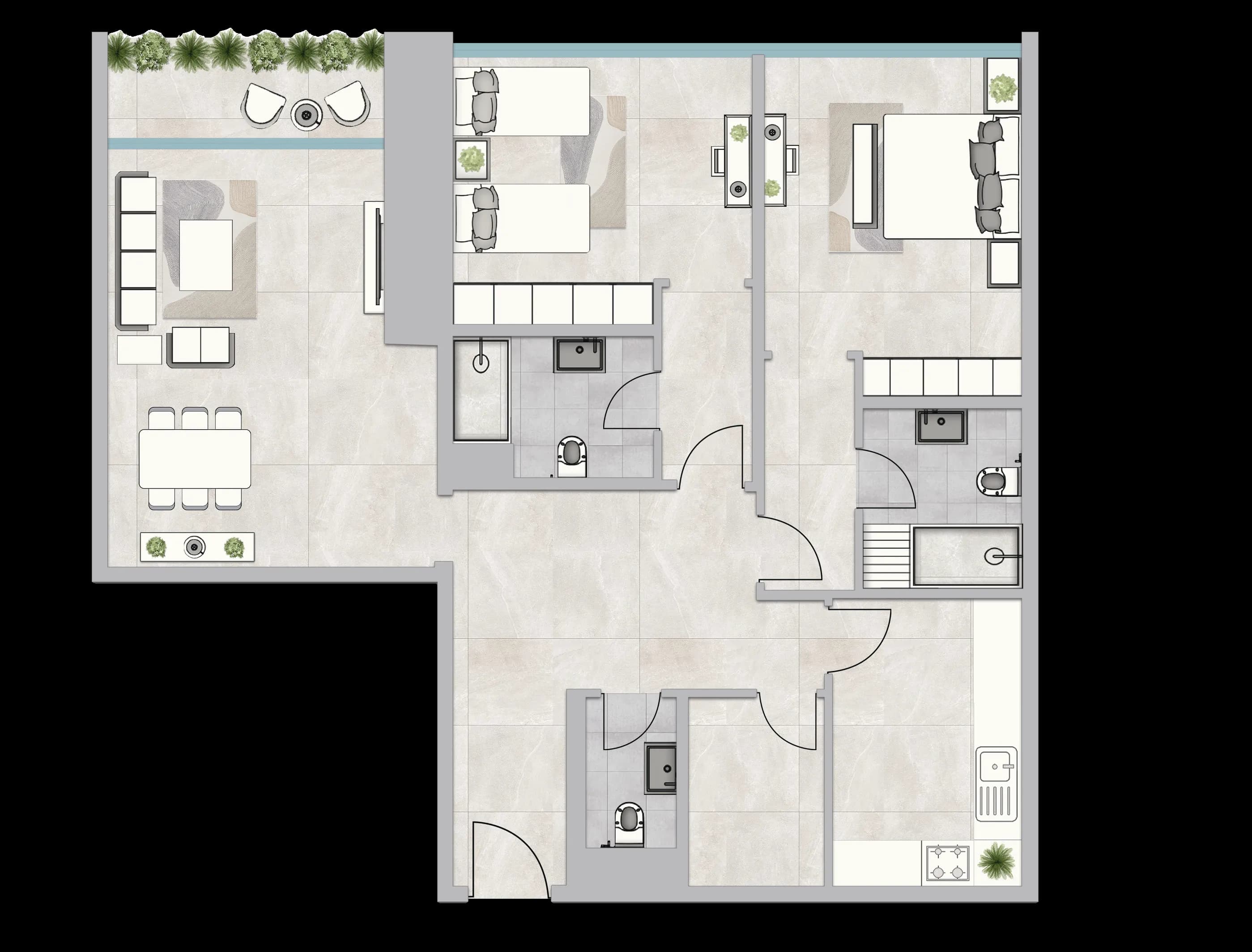 Infinity Tower 2 Bedroom