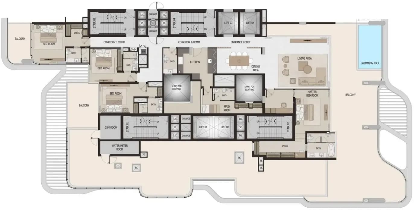 Vitalia Palm Jumeirah Residences 4 Bedroom