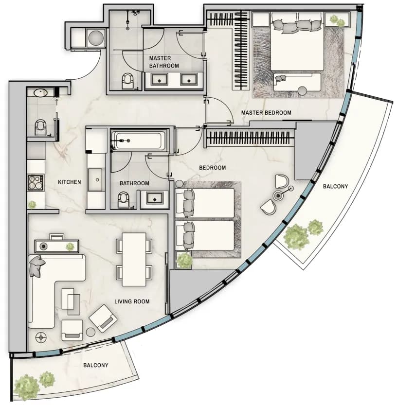 The Biltmore Residences Sufouh 2 Bedroom