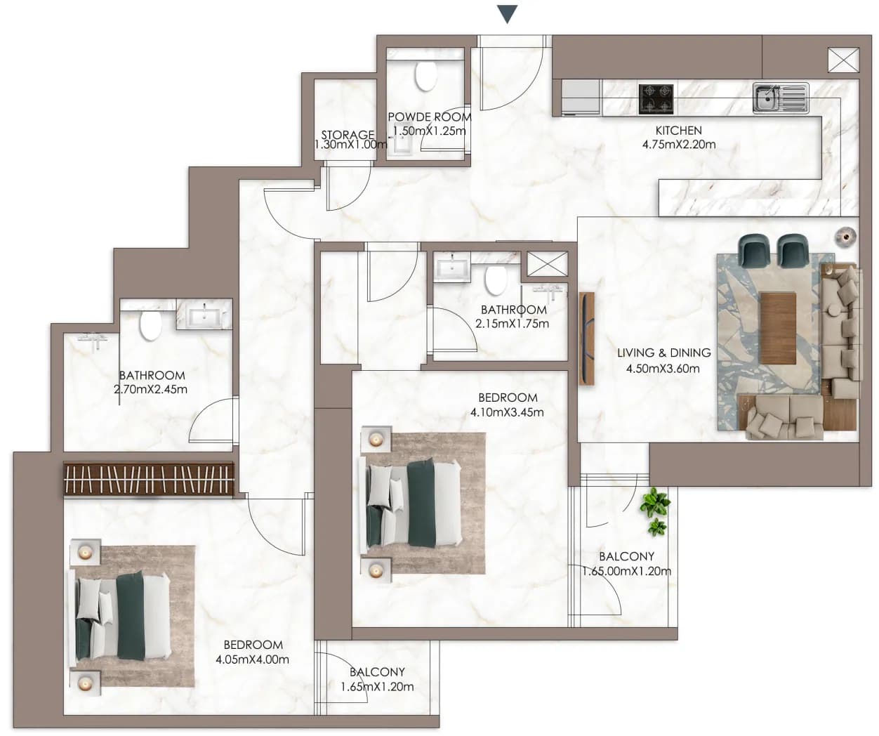 Sky Gardens Tower 2 Bedroom
