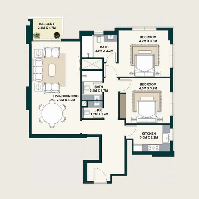 Exotica by Al Marina 2 Bedroom