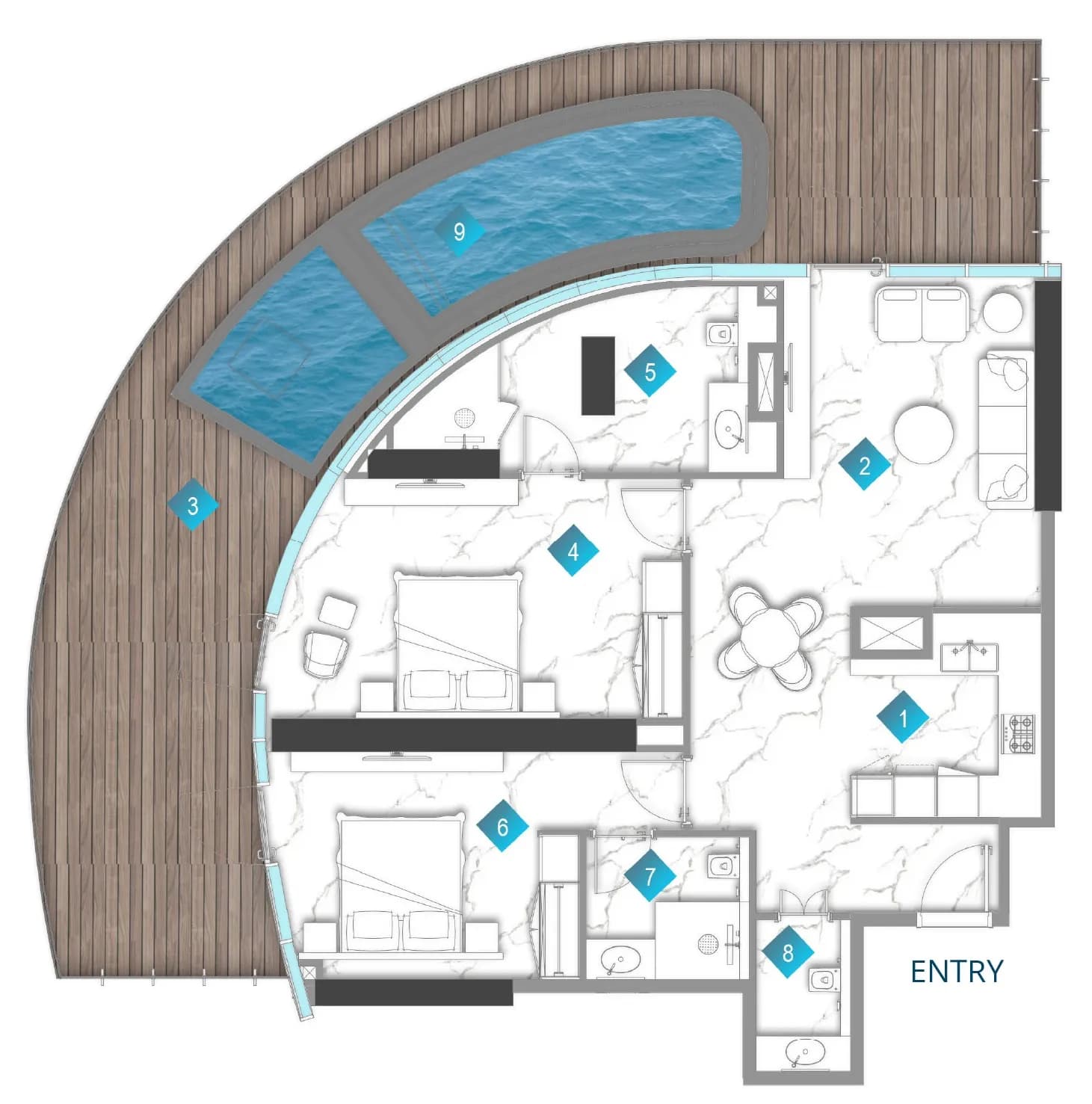 Aqua Arc 2 Bedroom