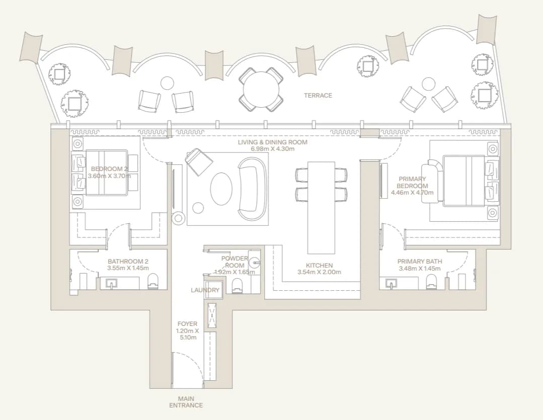 Eden House Za’abeel 2 Bedroom