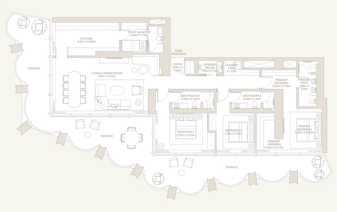 Eden House Za’abeel 3 Bedroom