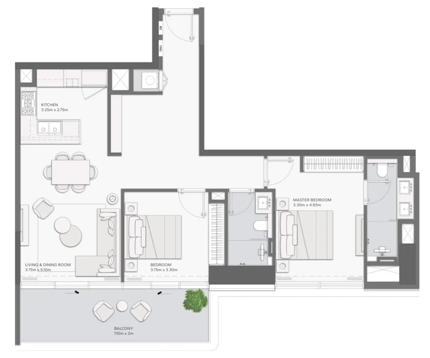 Mansory Residences by Amaal 2 Bedroom