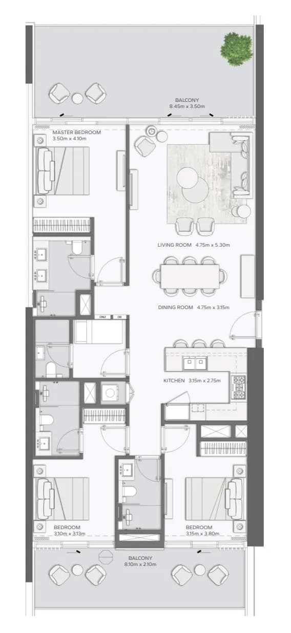 Mansory Residences by Amaal 3 Bedroom