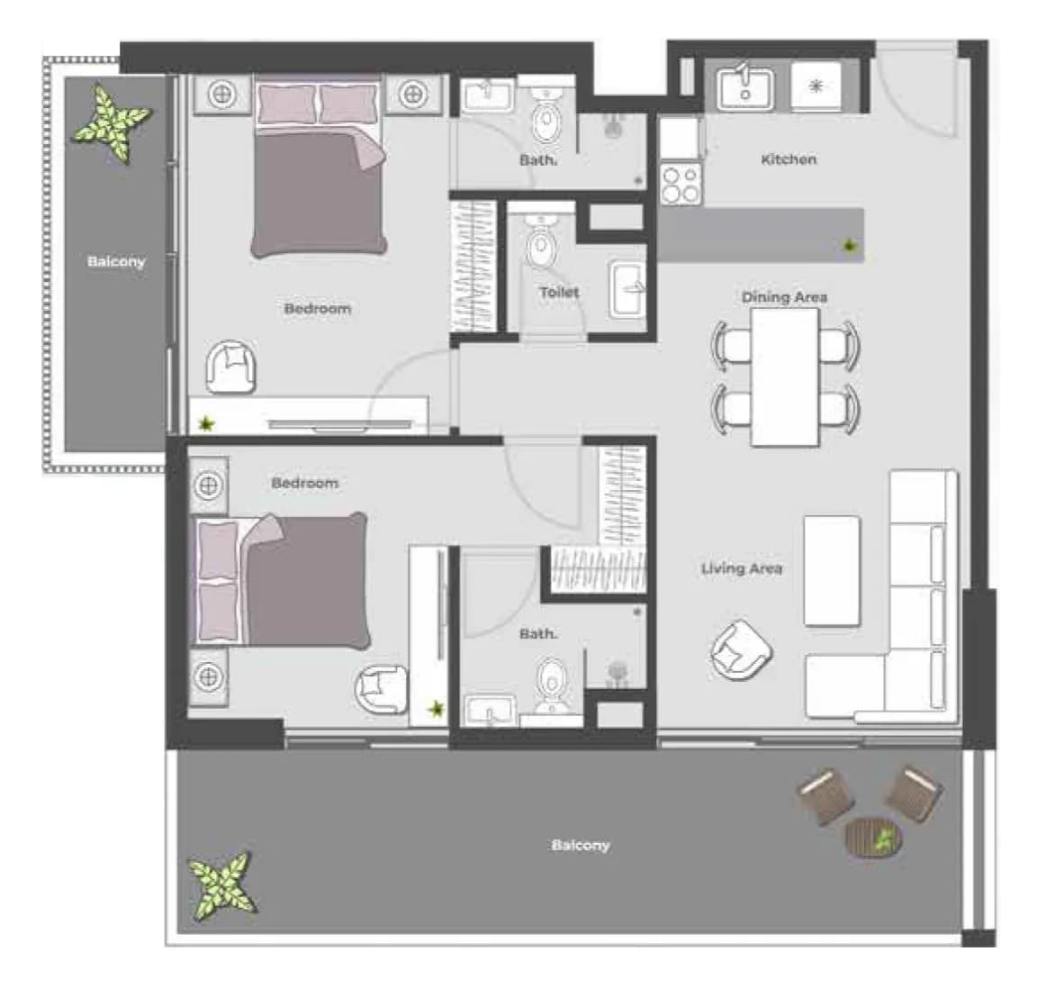 Arib Collection 2 Bedroom