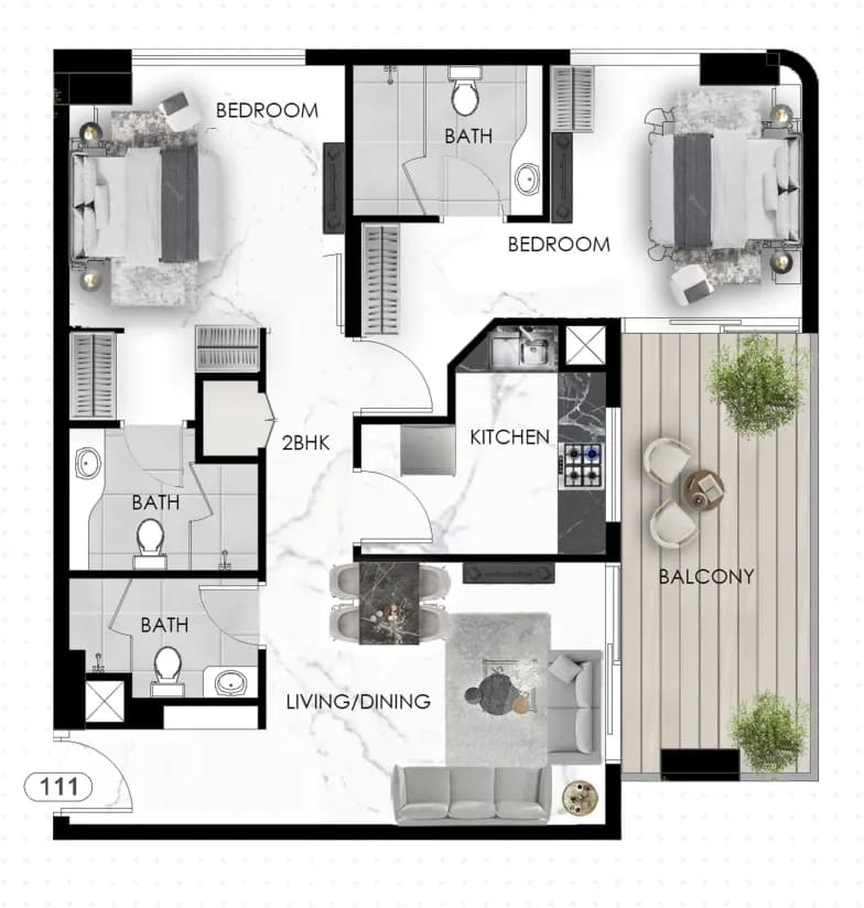 The Eighty Three 2 Bedroom