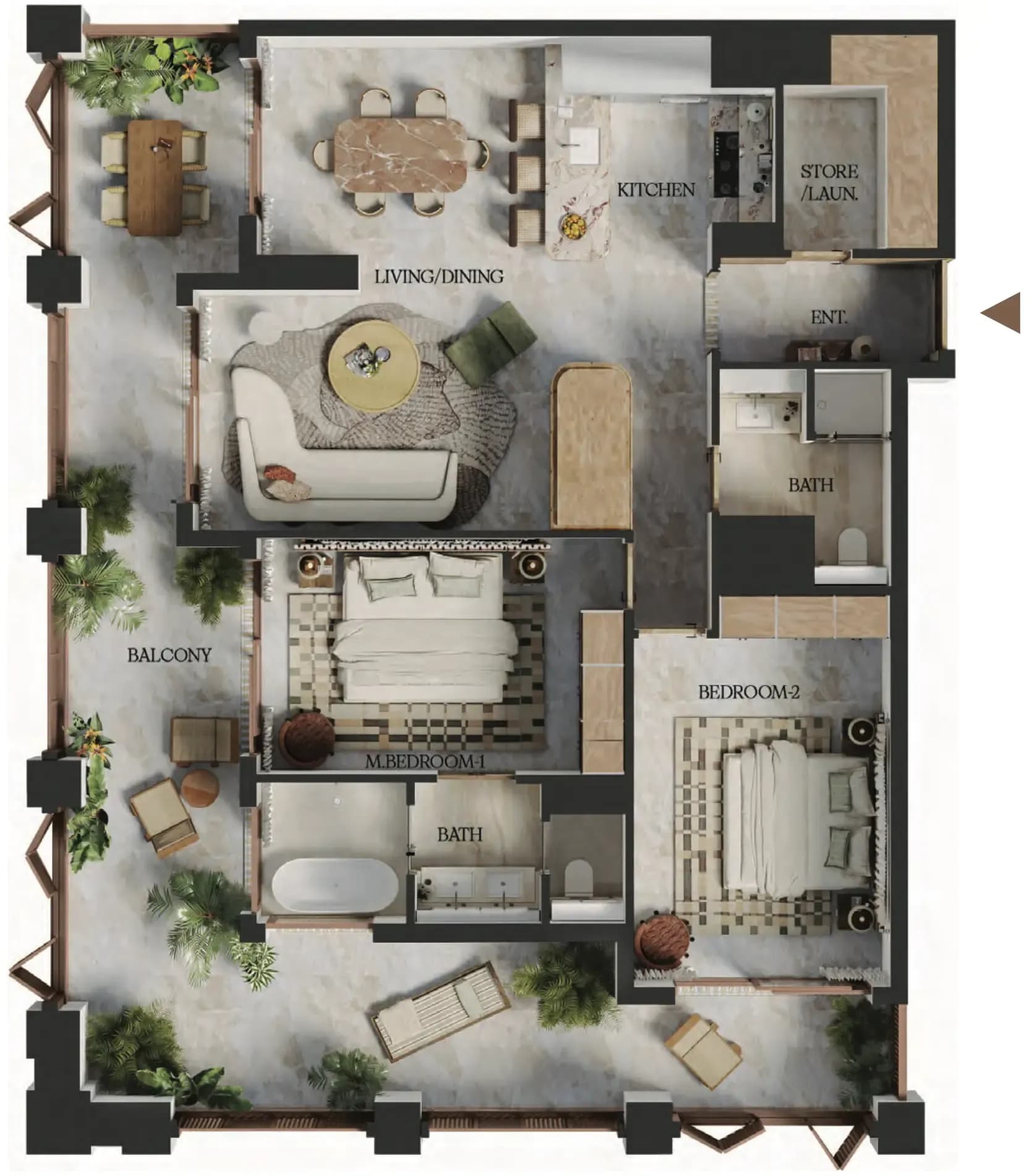 Elire Managed by LUX 2 Bedroom