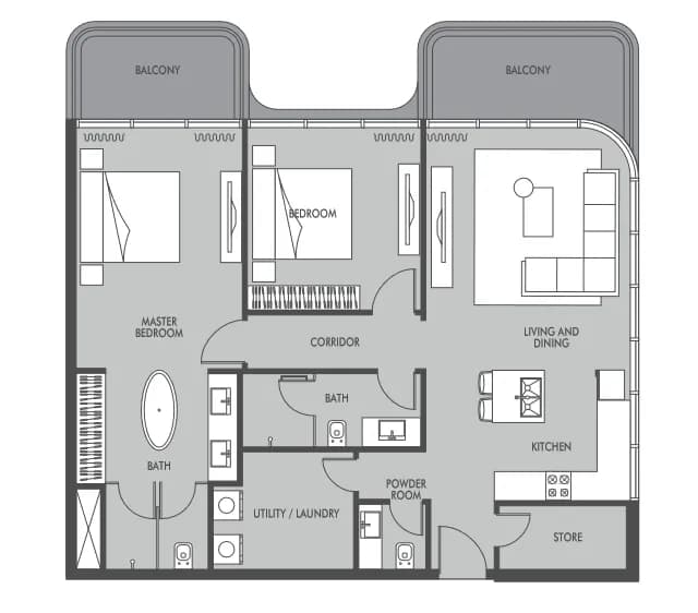 Seaside by Prestige One 2 Bedroom