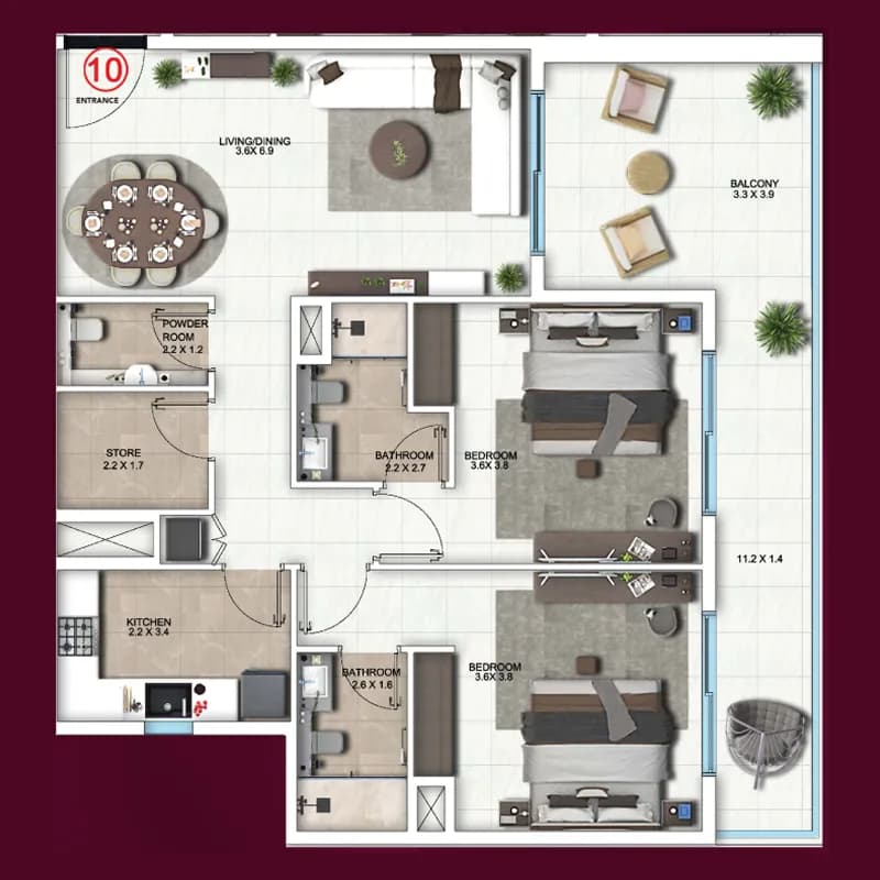 Symbolic Altus 2.5 Bedroom