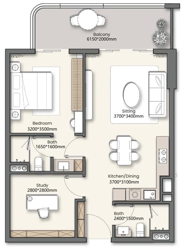 Yigo 26 1.5 Bedroom