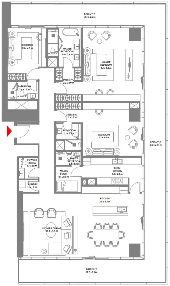 W The Residences by Arada 3 Bedroom