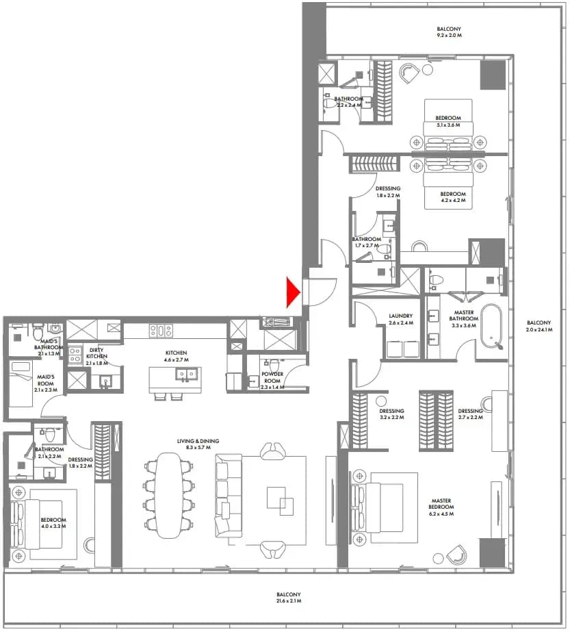 W The Residences by Arada 4 Bedroom