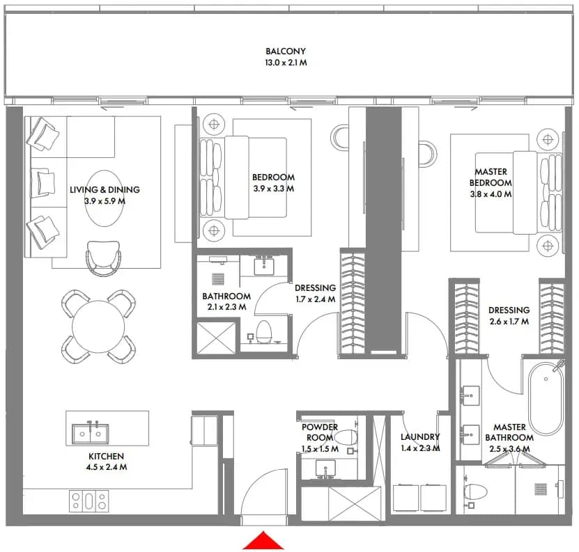 W The Residences by Arada 2 Bedroom
