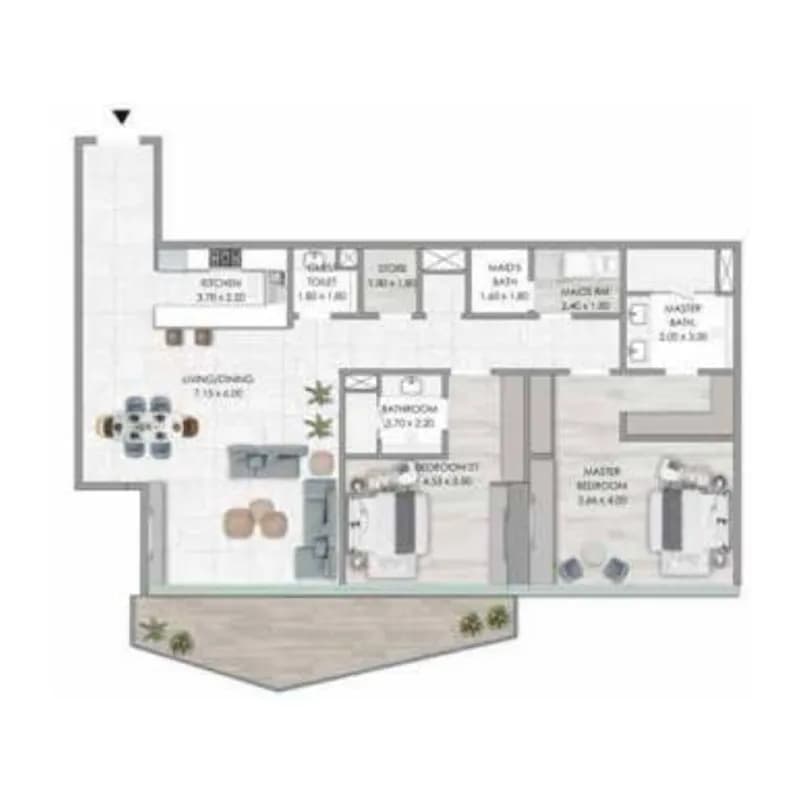 Habtoor Grand Residences 2 Bedroom