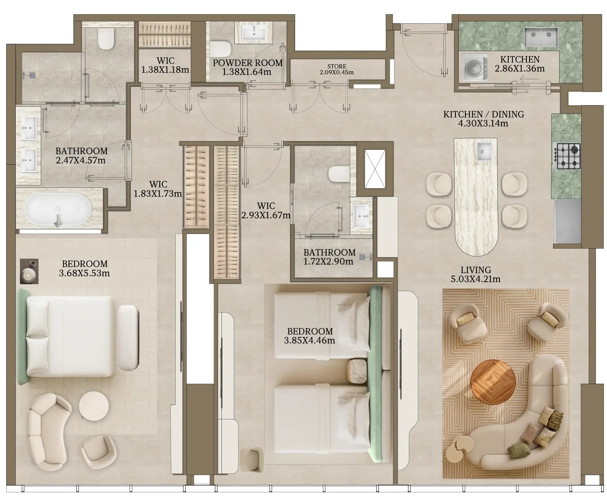 Nasim Al Bahr Residences 2 Bedroom