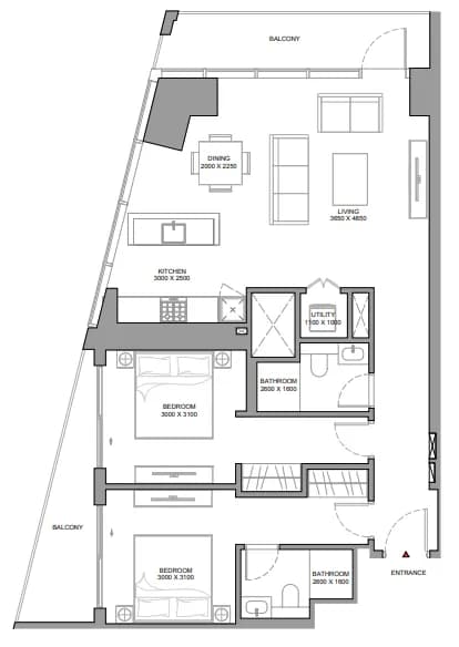 The Eden at Sobha Central 2 Bedroom