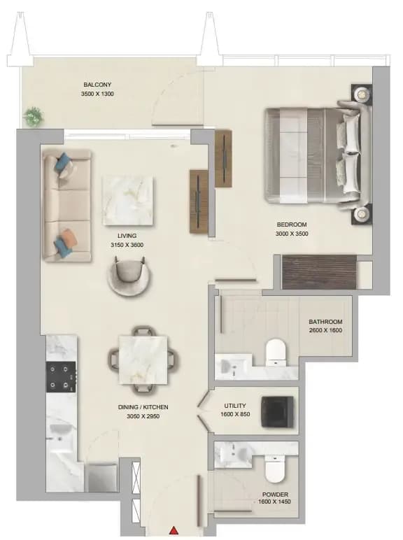 The Pinnacle at Sobha Central 1 Bedroom