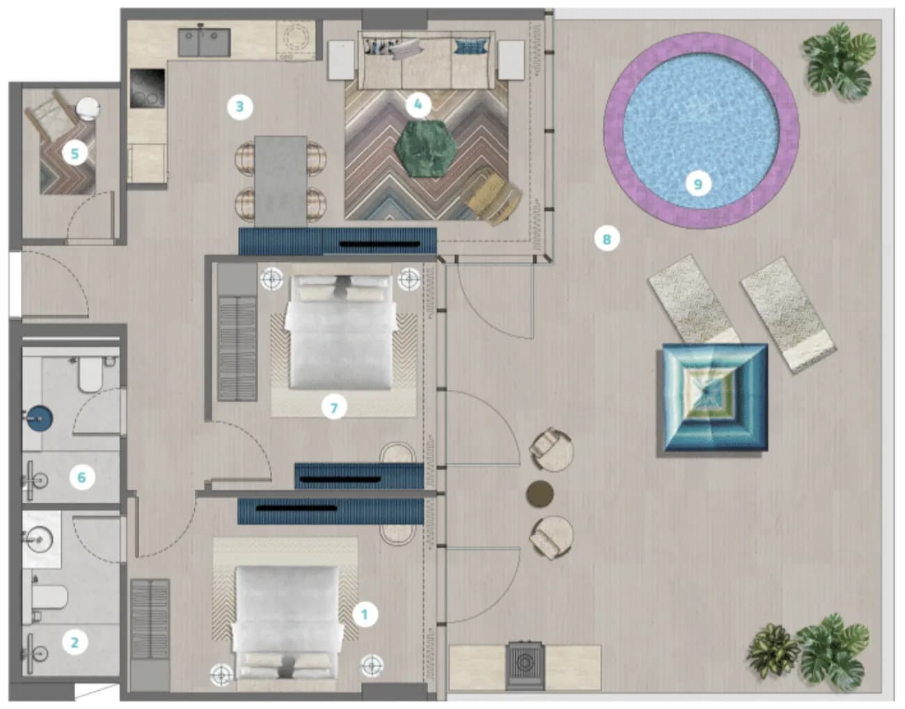 Trio Isle 2.5 Bedroom