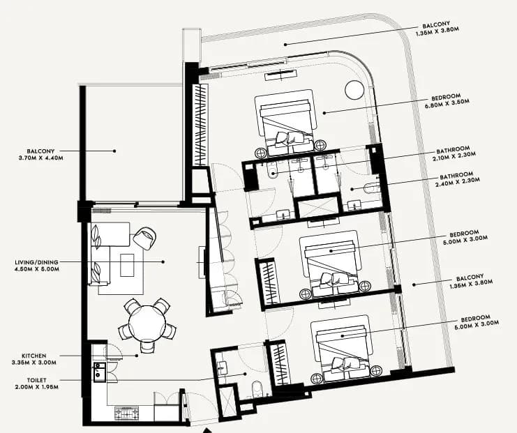 Azizi Arian 3 Bedroom