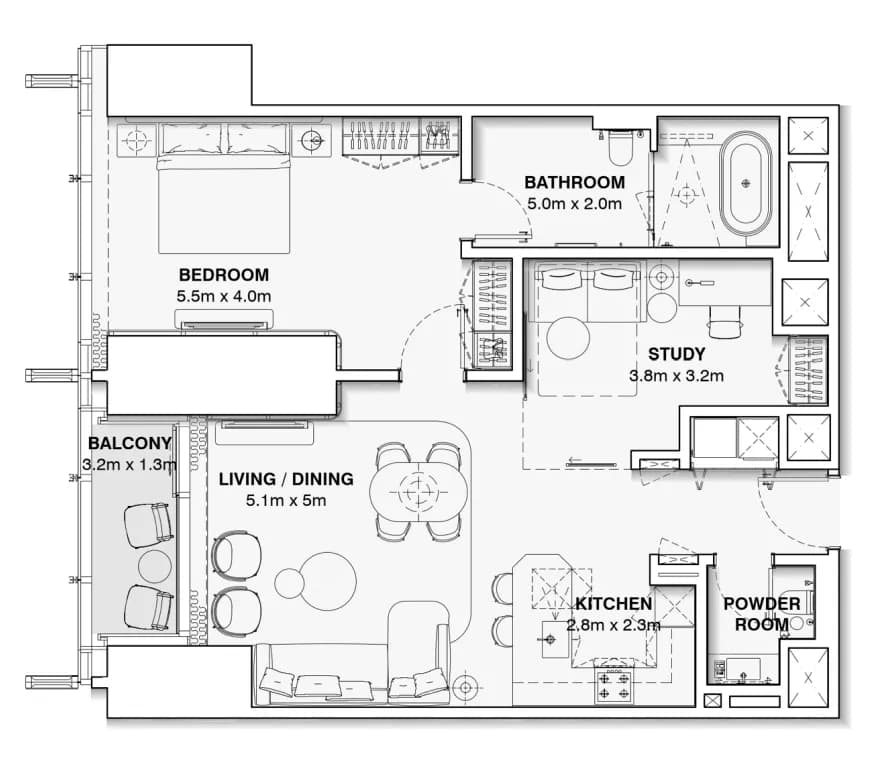Burj Azizi 1 Bedroom