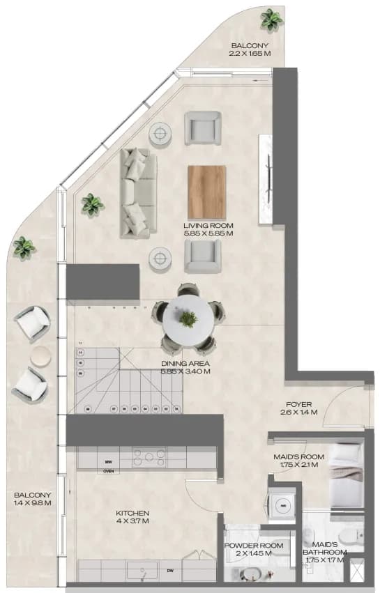 DWTN Residences 2 Bedroom
