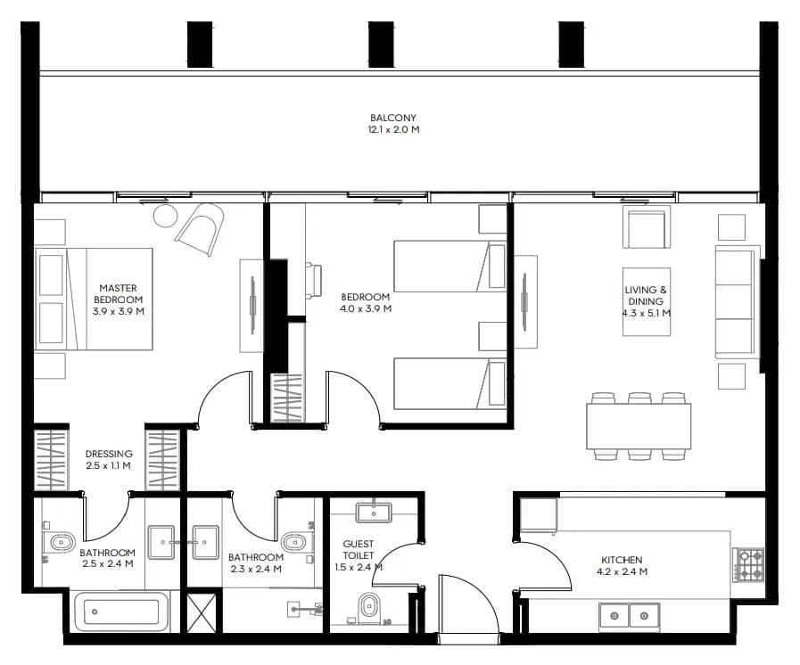 Nesba 3 2 Bedroom
